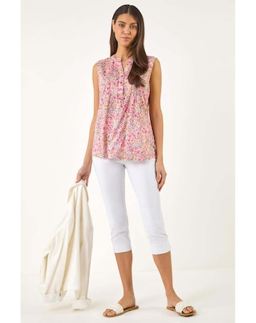 Roman Floral Burnout Vest Top