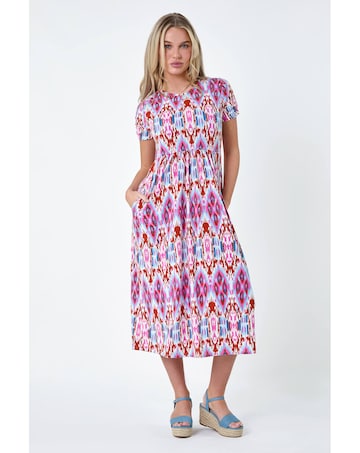 Roman Petite Aztec Pocket Midi Dress