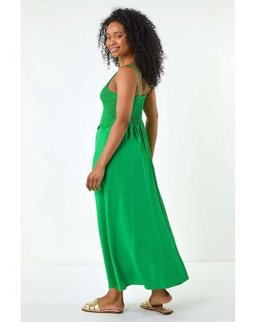 Roman Petite Crochet Contrast Midi Dress