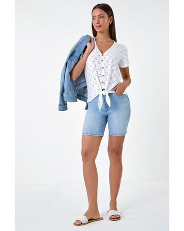 Roman Broderie Stretch Jersey Top