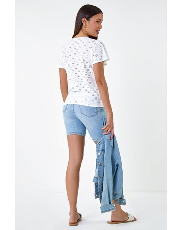 Roman Broderie Stretch Jersey Top