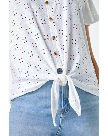 Roman Broderie Stretch Jersey Top