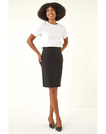 Roman Pull On Stretch Waist Pencil Skirt