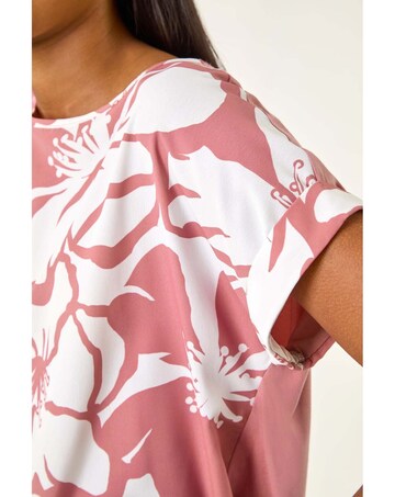 Roman Floral Print Jersey Back Top