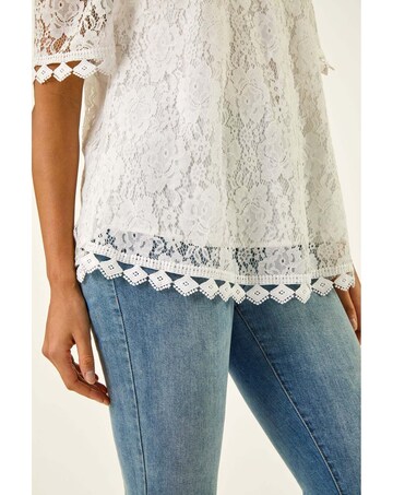 Roman Lace Detail Bardot Top