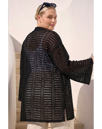 Roman Curve Open Knit Cardigan