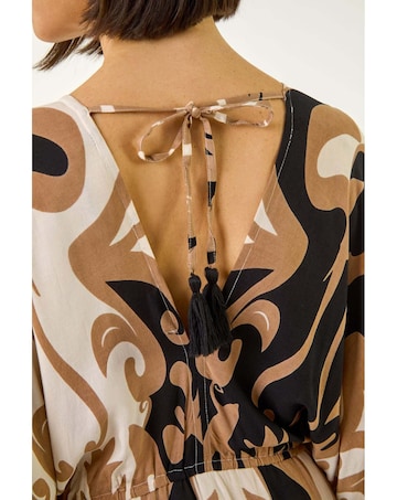 Roman Boho Border Print Maxi Dress