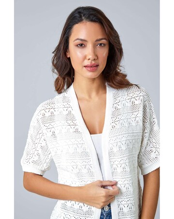 Roman Stitch Detail Knit Cardigan