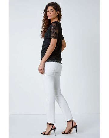 Roman Floral Stretch Lace Top