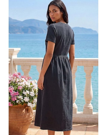 Roman Denim Button Down Midi Dress