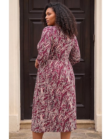 Roman Curve Spot Stretch Midi Dress