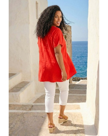 Roman Curve Ring Front Oversized Top