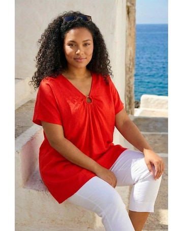Roman Curve Ring Front Oversized Top