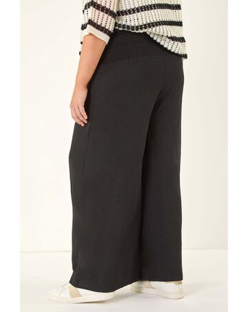 Roman Curve Shirred Wide Leg Trouser
