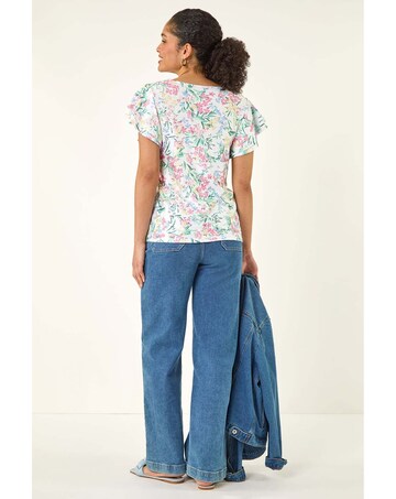 Roman Floral Lace Textured Top