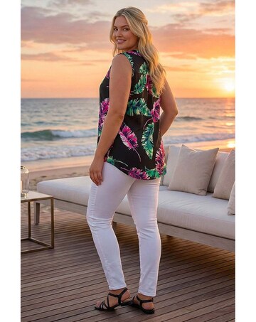 Roman Curve Leaf Puff Stretch Shirt