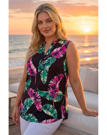 Roman Curve Leaf Puff Stretch Shirt