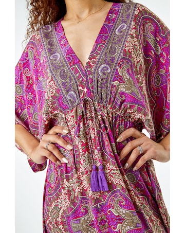 Roman Paisley Print Boho Maxi Dress