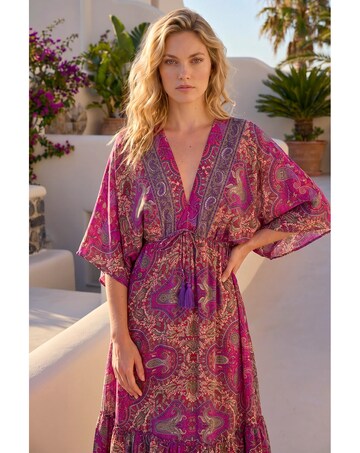 Roman Paisley Print Boho Maxi Dress