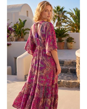 Roman Paisley Print Boho Maxi Dress