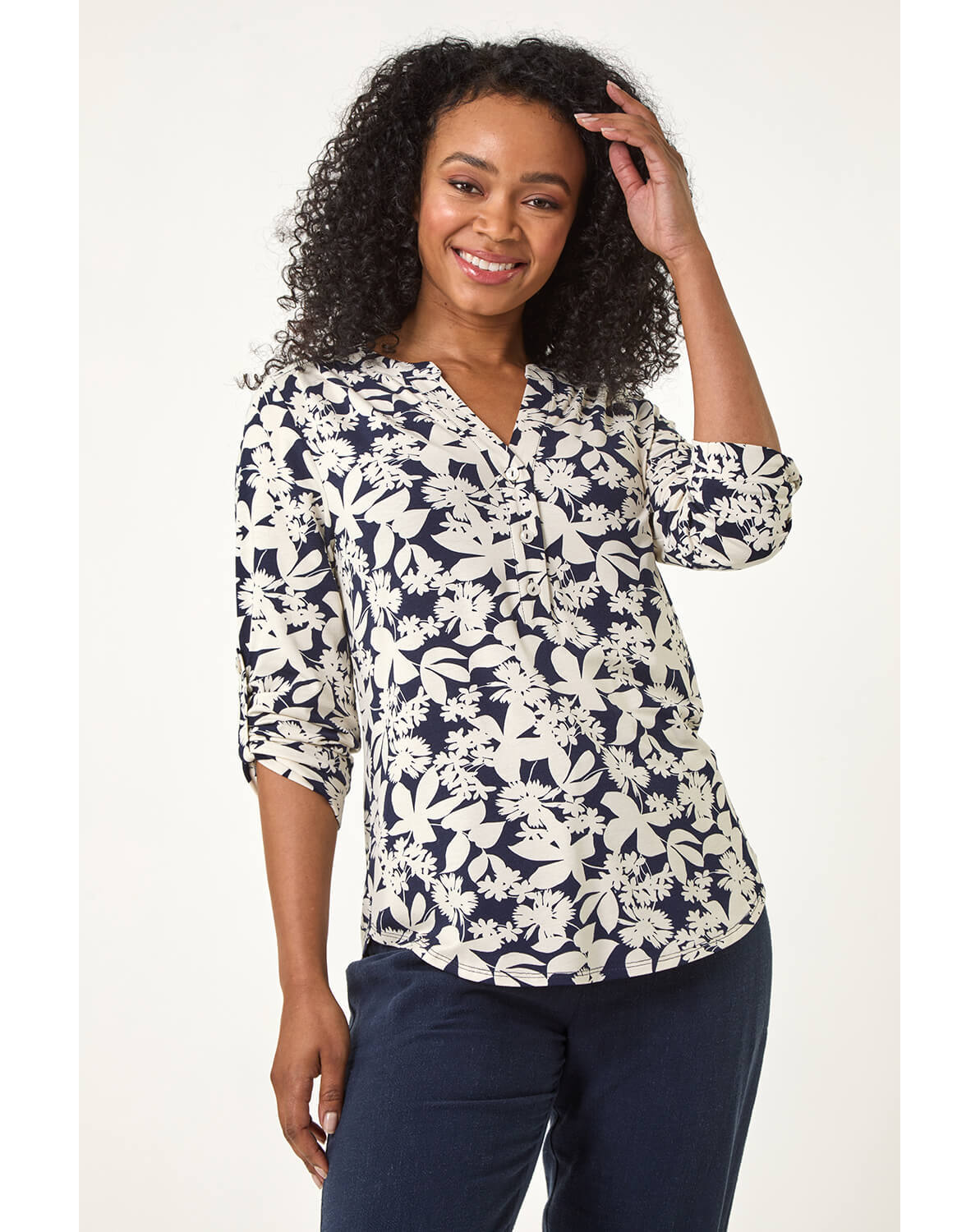 New In - Roman Petite Floral Print Button Shirt