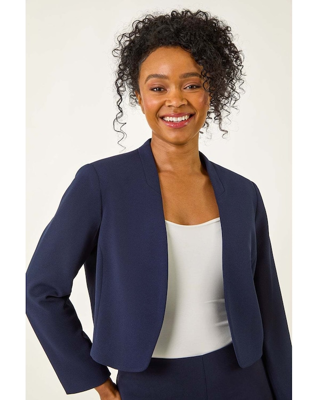 New In - Roman Petite Stretch Bolero Jacket - Navy
