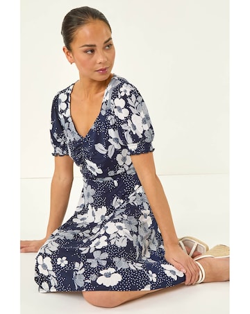 Roman Petite Floral Sweetheart Dress