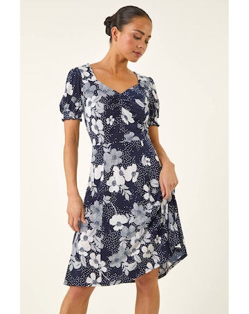 Roman Petite Floral Sweetheart Dress