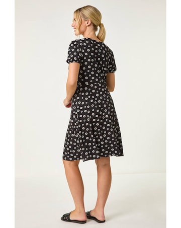 Roman Petite Ditsy Floral Tie Dress