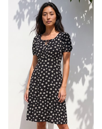 Roman Petite Ditsy Floral Tie Dress