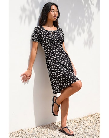 Roman Petite Ditsy Floral Tie Dress