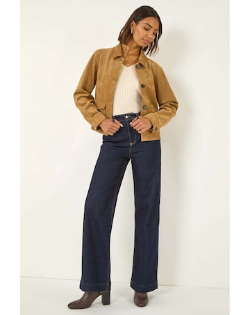 Roman Faux Suede Pocket Jacket