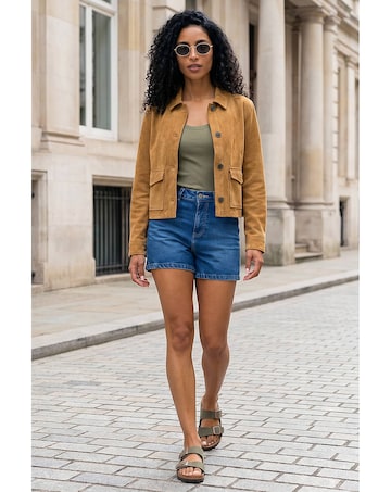 Roman Faux Suede Pocket Jacket