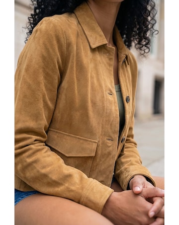 Roman Faux Suede Pocket Jacket
