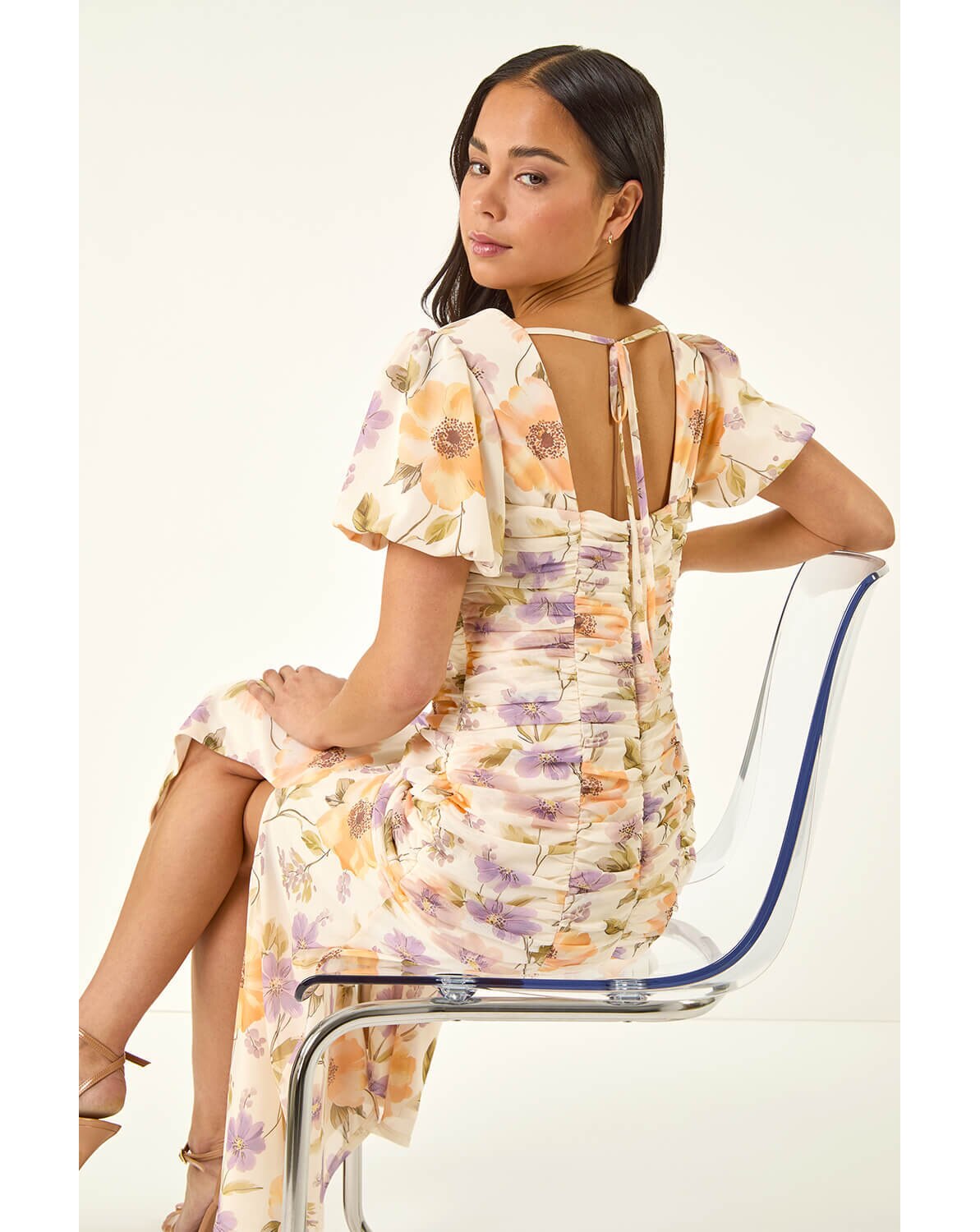 New In - Roman Petite Floral Stretch Midi Dress