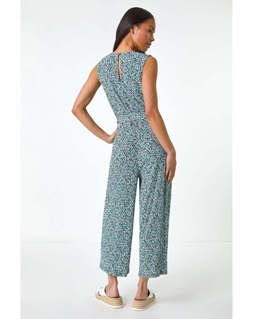 Roman Petite Ditsy Crinkle Crop Jumpsuit
