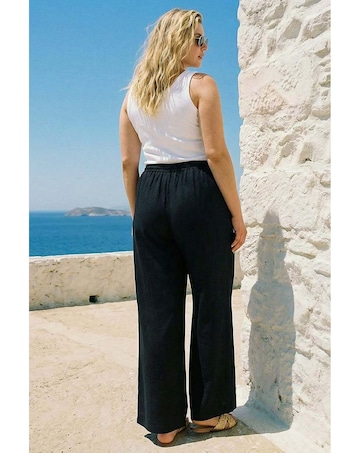 Roman Curve Linen Blend Trousers