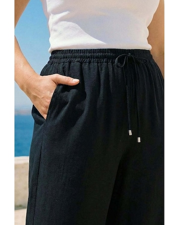 Roman Curve Linen Blend Trousers