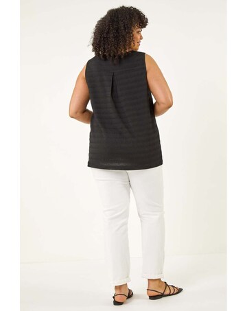 Roman Curve Stripe Textured Vest Top