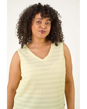 Roman Curve Stripe Textured Vest Top