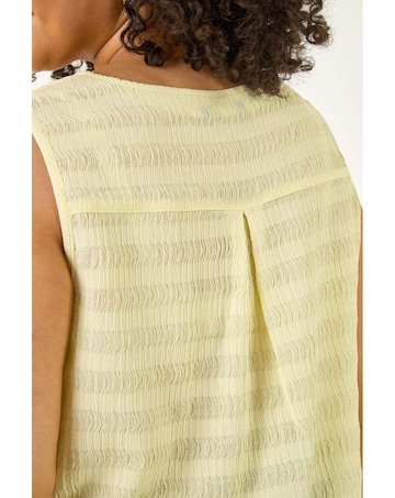 Roman Curve Stripe Textured Vest Top