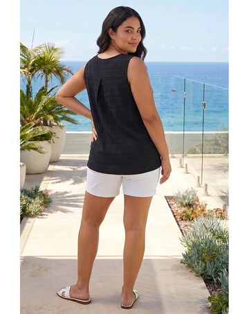 Roman Curve Stripe Textured Vest Top