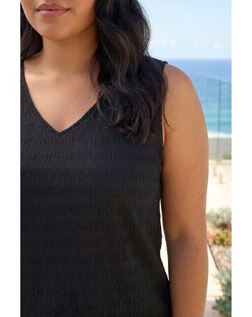 Roman Curve Stripe Textured Vest Top