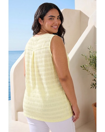 Roman Curve Stripe Textured Vest Top
