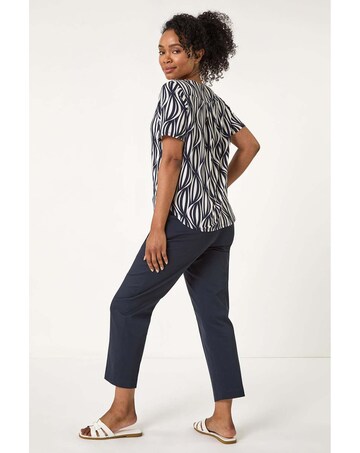 Roman Petite Geo Print Stretch Blouse