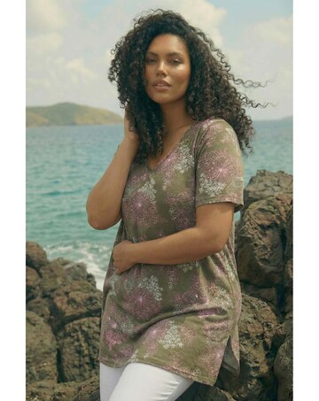 Roman Curve Floral Bar Back Stretch Top