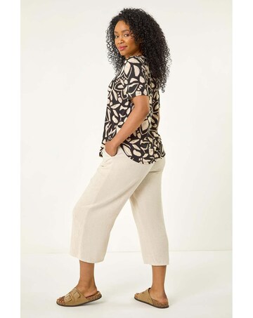 Roman Petite Abstract Stretch Blouse