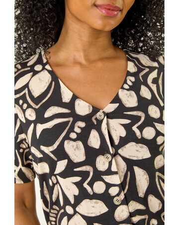 Roman Petite Abstract Stretch Blouse