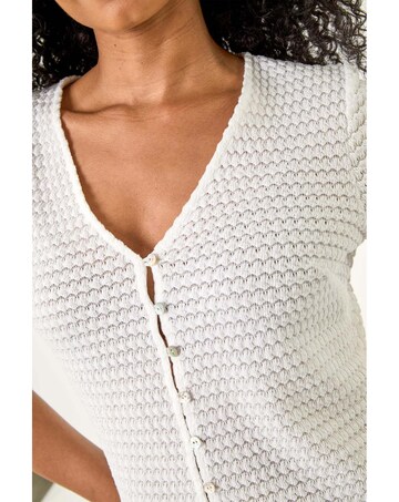 Roman Petite Textured Button Up Blouse