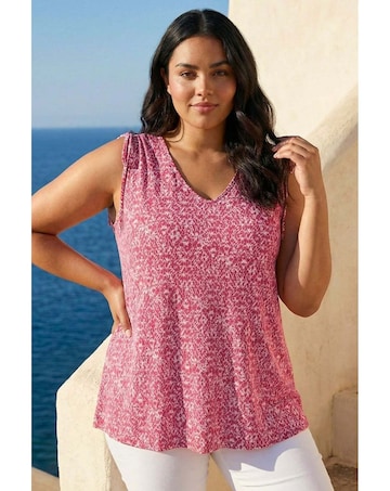 Roman Curve  Ruched Shoulder Vest Top